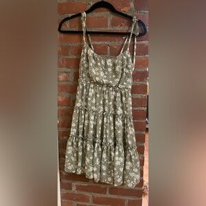 Blu Pepper Olive Green Patterned Dress